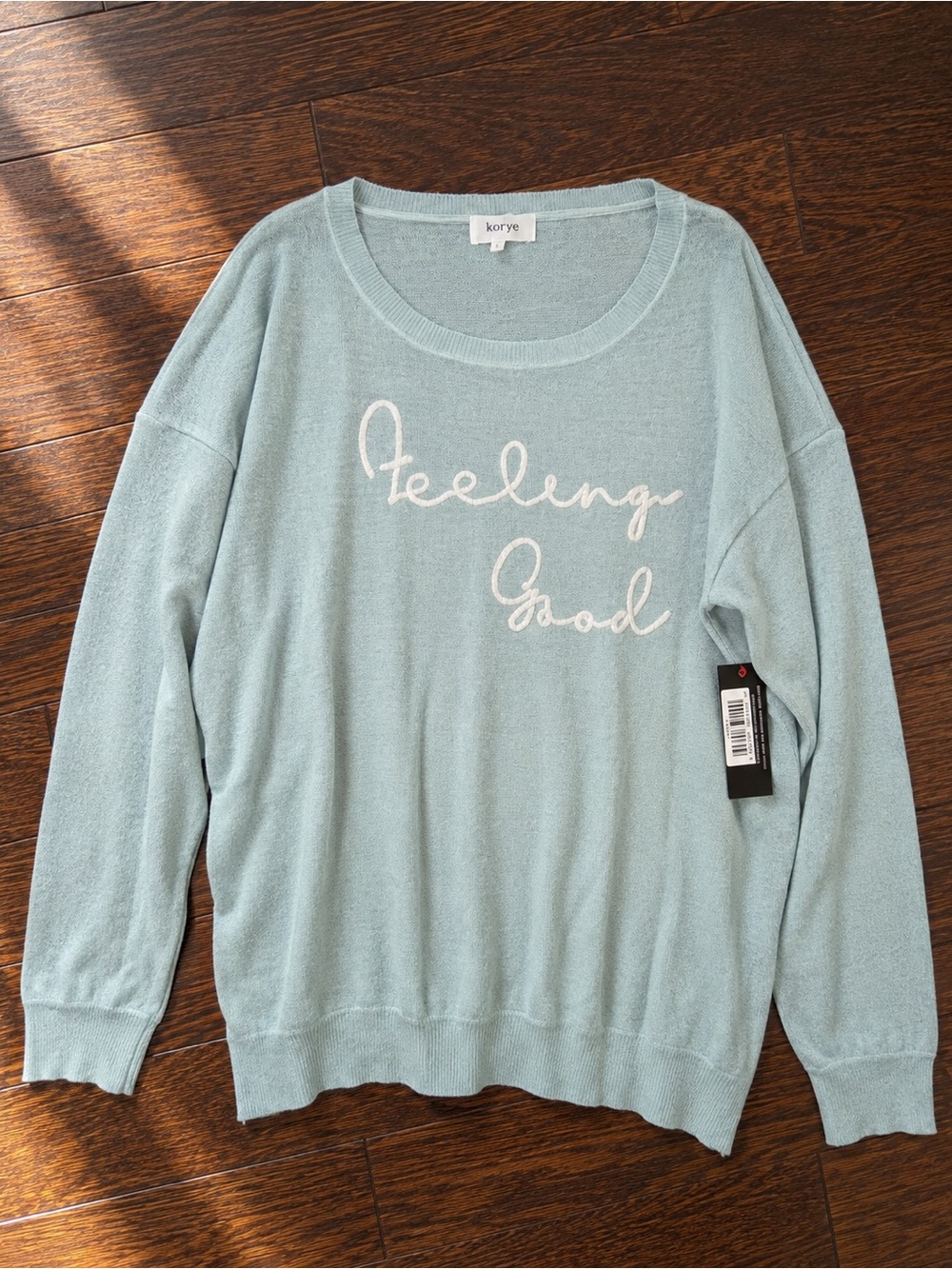 Korye 'Feeling Good' Mint Colored Women's Lightweight Sweater Sz 3X NWT